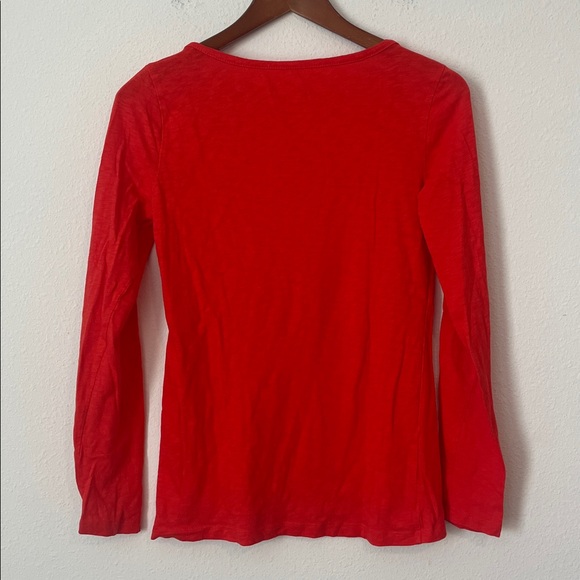 J. CREW Orange Long Sleeve Boatneck Artist T - Picture 4 of 4
